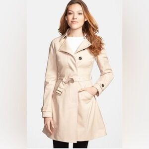 NEW Ted baker Meeliye hidden button, belted trench coat. Gorg logo buckle belt M